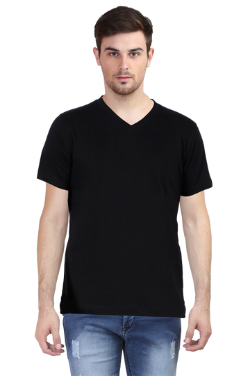 Koko Central Male Vneck Half Sleeve Black T-Shirts