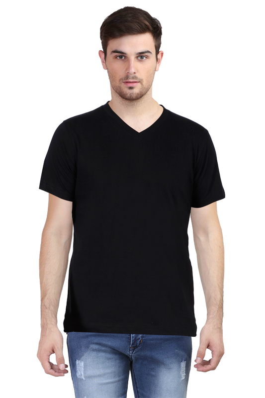 Koko Central Male Vneck Half Sleeve Black T-Shirts